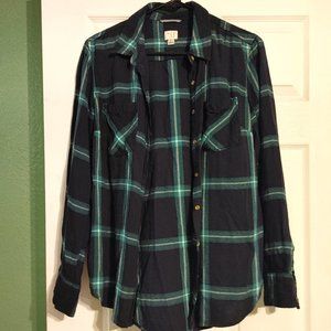 Blue flannel top